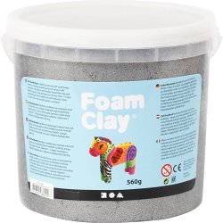 Foam Clay&reg;, metallic, s&oslash;lv, 560 g/ 1 spand
