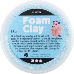 Foam Clay&reg;, glitter, lysebl&aring;, 35 g/ 1 ds.