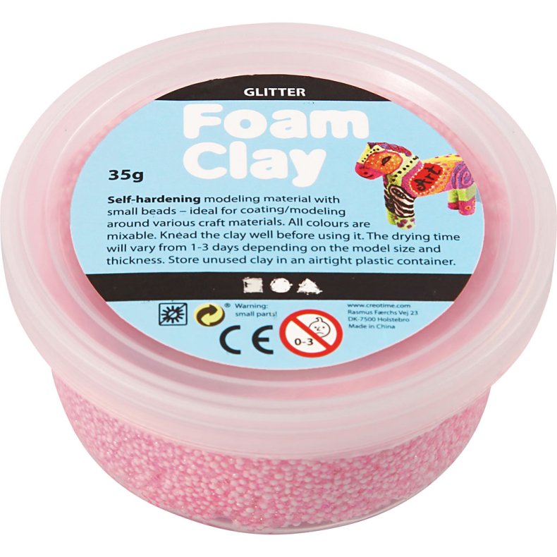 Foam Clay&reg;, glitter, lyser&oslash;d, 35g/ 1 ds.