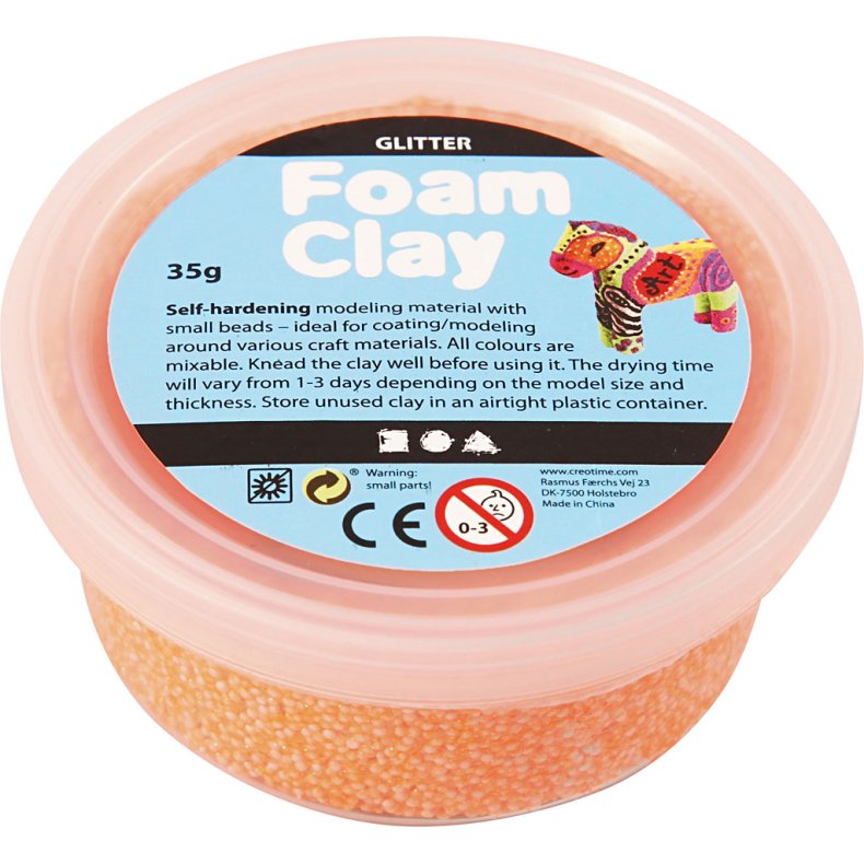 Foam Clay&reg;, glitter, orange, 35g/ 1 ds.