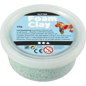 Foam Clay®, glitter, lys grøn, 35 g/ 1 ds.