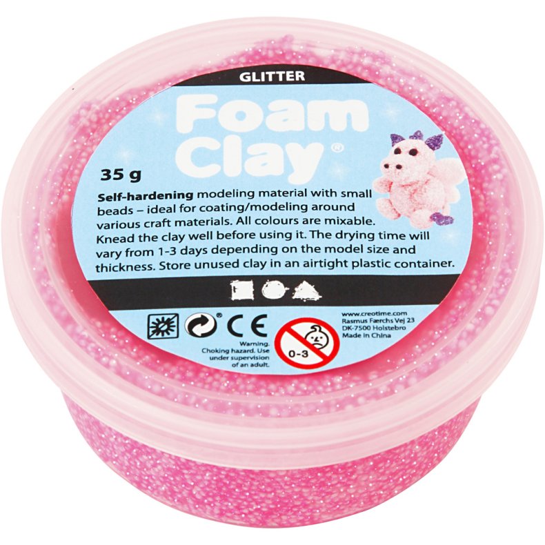 Foam Clay&reg;, glitter, pink, 35g/ 1 ds.