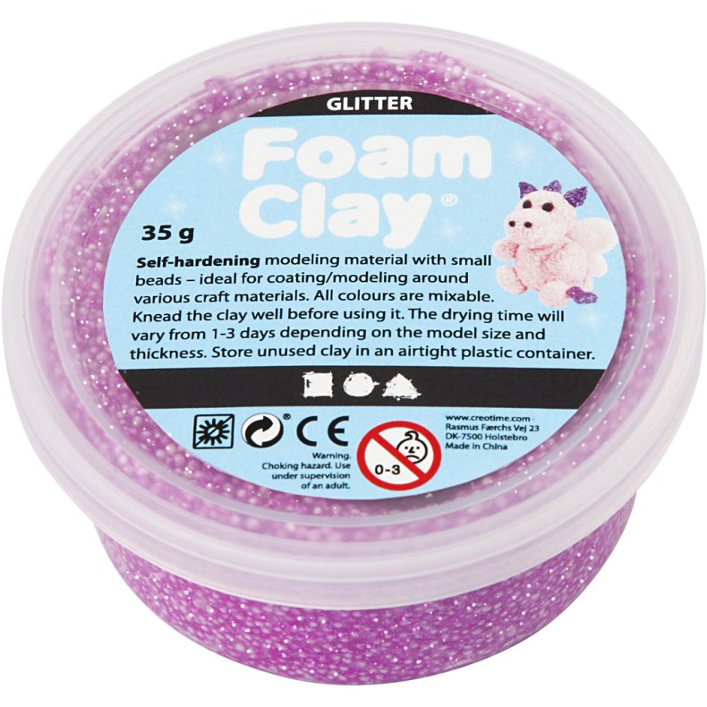 Foam Clay&reg;, glitter, lilla, 35g/ 1 ds.