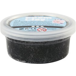 Foam Clay&reg;, sort glitter, 35 g/ 1 ds.