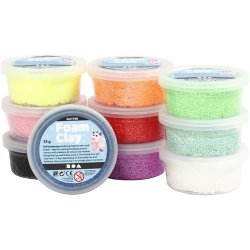Foam Clay&reg;, glitter, ass. farver, 10x35 g/ 1 pk.