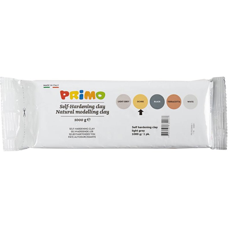 Selvh&aelig;rdende Ler, gul okker, 1000 g/ 1 pk.