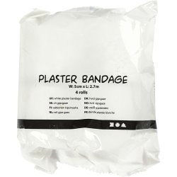 Gipsgaze, L: 2,7 M, B: 5 cm, hvid, 4 rl./ 1 pk.