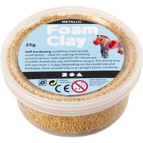 Foam Clay®, metallic, guld, 35 g/ 1 ds.