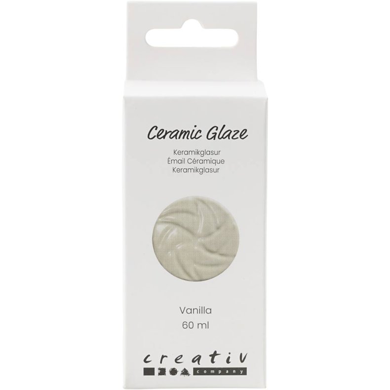 Keramikglasur, 984-1101 &deg;C, d&aelig;kkende, vanilla, 60 ml/ 1 ds.