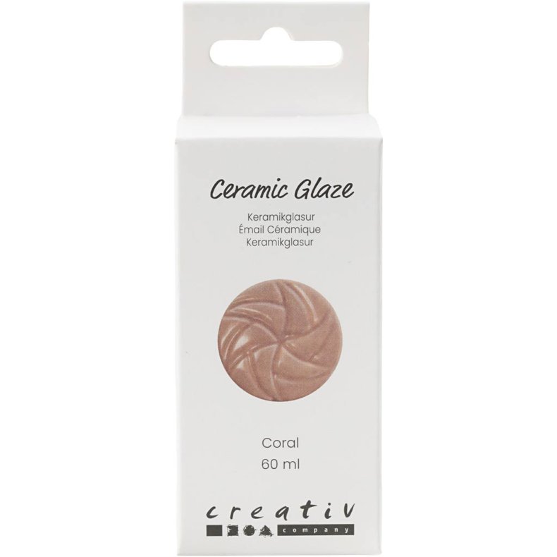 Keramikglasur, 984-1101 &deg;C, d&aelig;kkende, Coral, 60 ml/ 1 ds.