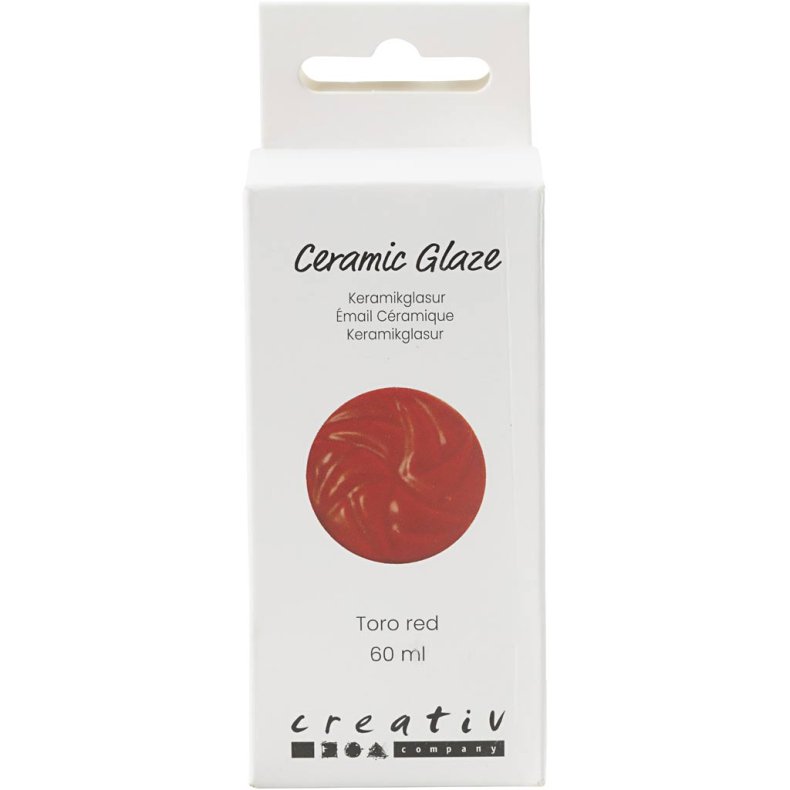 Keramikglasur, 984-1101 &deg;C, d&aelig;kkende, Toro Red, 60 ml/ 1 ds.