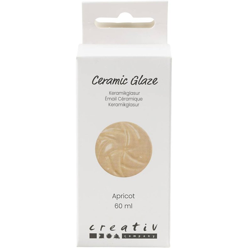 Keramikglasur, 984-1101 &deg;C, d&aelig;kkende, Apricot, 60 ml/ 1 ds.