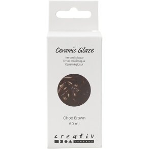 Keramikglasur, 984-1101 °C, dækkende, Chocolate Brown, 60 ml/ 1 ds.