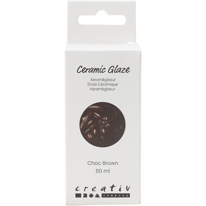 Keramikglasur, 984-1101 &deg;C, d&aelig;kkende, Chocolate Brown, 60 ml/ 1 ds.