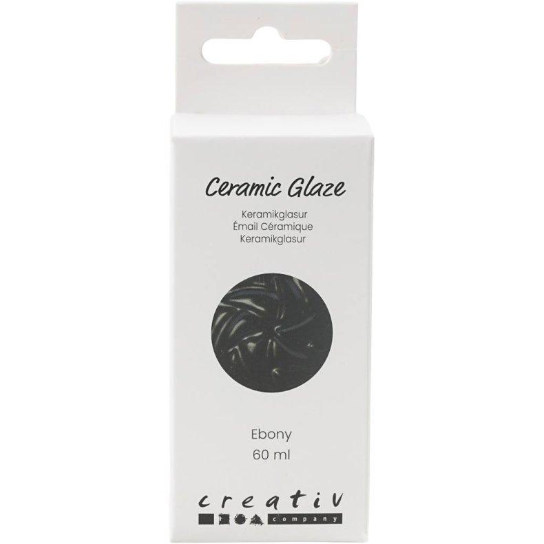 Keramikglasur, 984-1101 &deg;C, d&aelig;kkende, Ebony, 60 ml/ 1 ds.