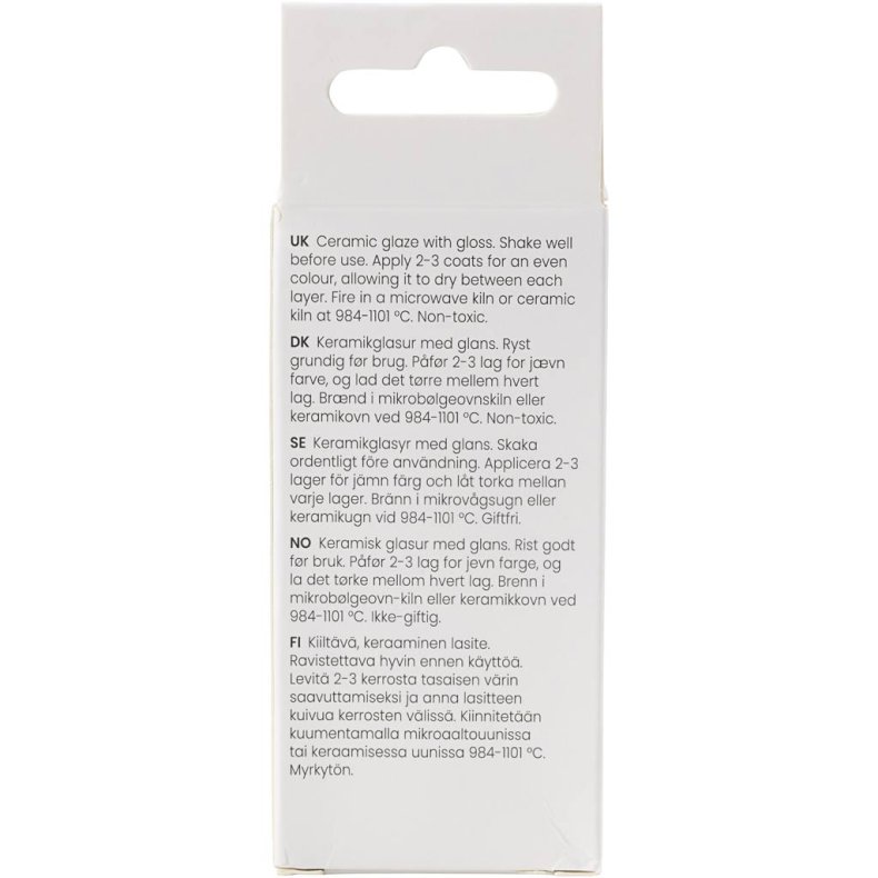 Keramikglasur, 984-1101 &deg;C, transparent, klar, 60 ml/ 1 ds.