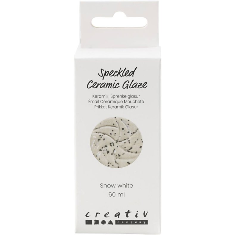 Prikket Keramikglasur, 999-1060 &deg;C, d&aelig;kkende, snow white, 60 ml/ 1 ds.