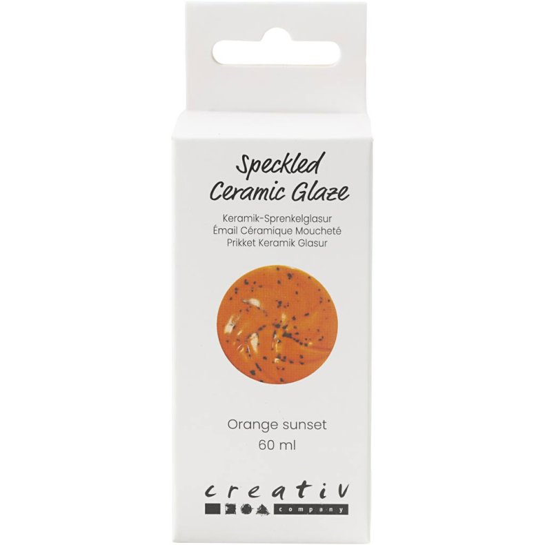 Prikket Keramikglasur, 999-1060 &deg;C, d&aelig;kkende, Orange Sunset, 60 ml/ 1 ds.