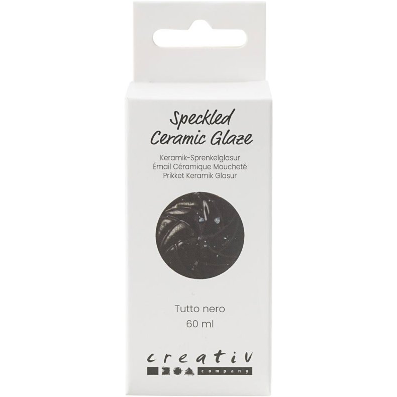 Prikket Keramikglasur, 999-1060 &deg;C, d&aelig;kkende, Tutto Nero, 60 ml/ 1 ds.