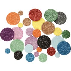 Mosgummi klisterm&aelig;rker, Cirkler, diam. 12+20+32 mm, 1000 stk./ 1 pk.