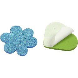 Mosgummifigurer, Stjerner, blomster og hjerter, diam. 19+29 mm, 100 ass./ 1 pk.