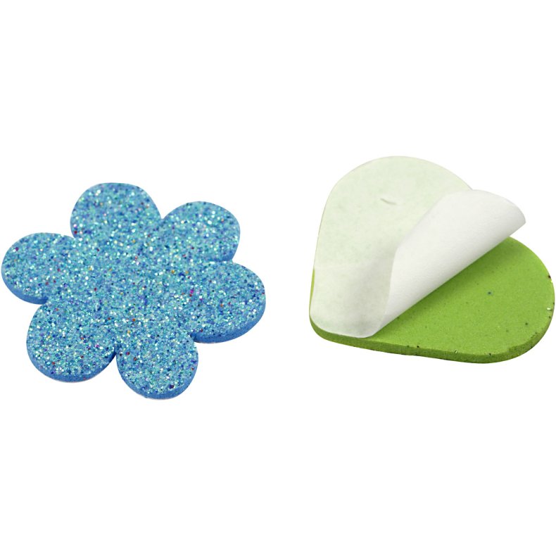 Mosgummifigurer, Stjerner, blomster og hjerter, diam. 19+29 mm, 800 ass./ 1 pk.