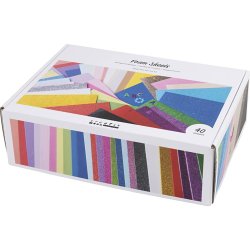 Mosgummi ark, A4, ark 210x297 cm, ass. farver, 40 ark/ 1 pk.