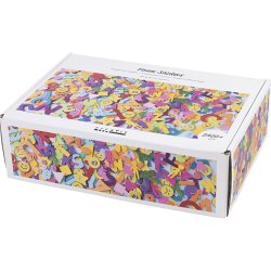 Mosgummi klisterm&aelig;rker, Emojis, geometriske figurer, bogstaver og tal, selvkl&aelig;bende, str. 10-40 mm, ca. 2460 ass., ass. farver, 2640 stk./ 1 pk.