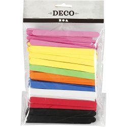 Mosgummi Ispinde, L: 11,5 cm, B: 1 cm, tykkelse 2 mm, ass. farver, 120 stk./ 1 pk.