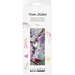 Mosgummi klisterm&aelig;rker, Hjerte, prinsesse, enhj&oslash;rning, selvkl&aelig;bende, str. 13-50 mm, lilla/pink harmoni, 150 stk./ 1 pk.