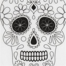 Krympeplast med motiver, kranier, ark 10,5x14,5 cm, tykkelse 0,3 mm, mat transparent, 4 ark/ 1 pk.