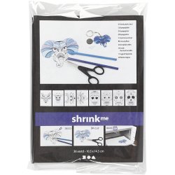 Krympeplast med motiver, ark 10,5x14,5 cm, tykkelse 0,3 mm, mat transparent, 36 ark/ 1 pk.