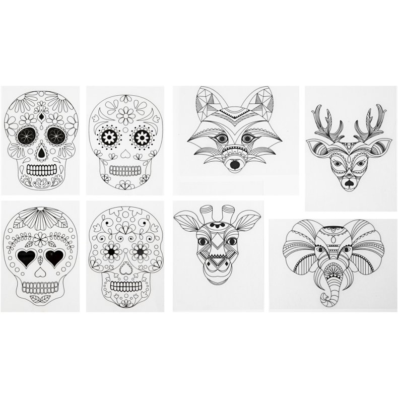 Krympeplast med motiver, ark 10,5x14,5 cm, tykkelse 0,3 mm, mat transparent, 36 ark/ 1 pk.