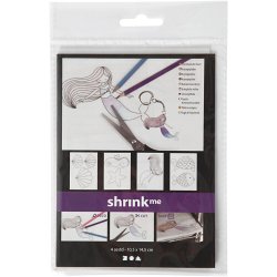 Krympeplast med motiver, havfrue, ark 10,5x14,5 cm, tykkelse 0,3 mm, mat transparent, 4 ark/ 1 pk.