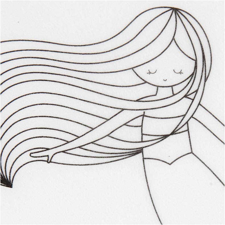 Krympeplast med motiver, havfrue, ark 10,5x14,5 cm, tykkelse 0,3 mm, mat transparent, 4 ark/ 1 pk.