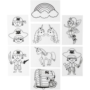 Krympeplast med motiver, ark 10,5x14,5 cm, tykkelse 0,3 mm, 36 ark/ 1 pk.