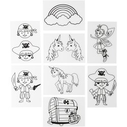 Krympeplast med motiver, ark 10,5x14,5 cm, tykkelse 0,3 mm, 36 ark/ 1 pk.