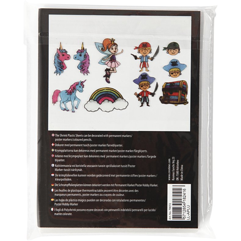 Krympeplast med motiver, ark 10,5x14,5 cm, tykkelse 0,3 mm, 36 ark/ 1 pk.