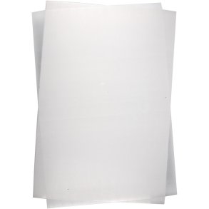 Krympeplast, ark 20x30 cm, tykkelse 0,3 mm, blank transparent, 100 ark/ 1 pk.