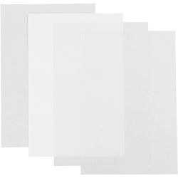 Krympeplast, ark 20x30 cm, tykkelse 0,3 mm, blank transparent, mat transparent, mat hvid, 4 ark/ 1 pk.
