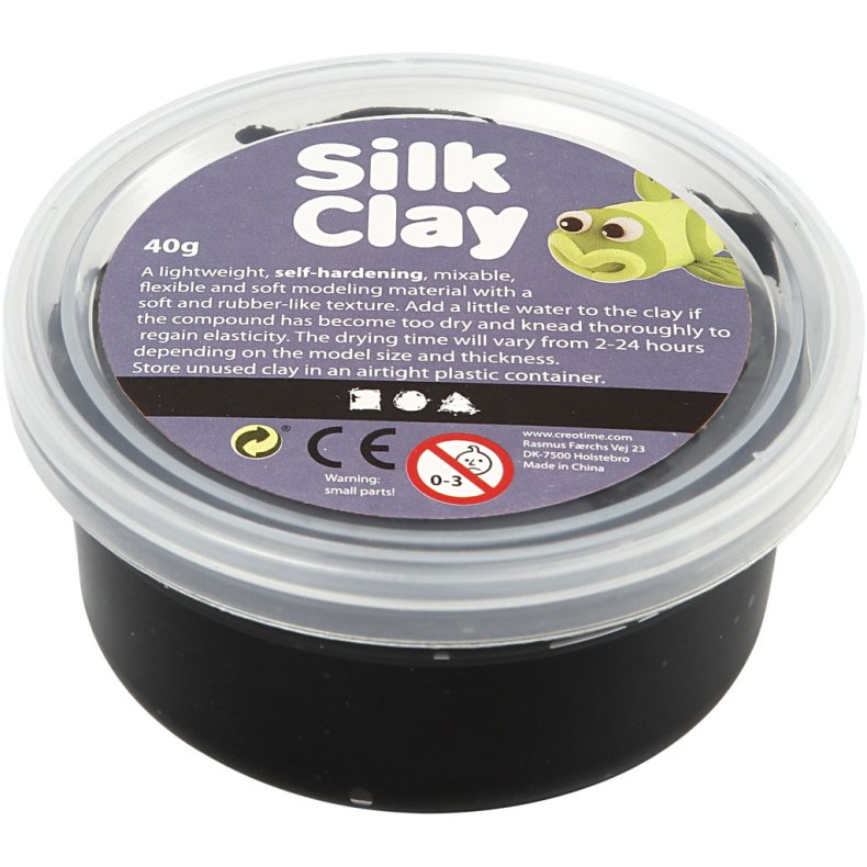 Silk Clay&reg;, sort, 40g/ 1 ds.