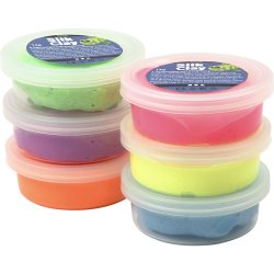 Silk Clay&reg;, neonfarver, 6x14 g/ 1 pk.