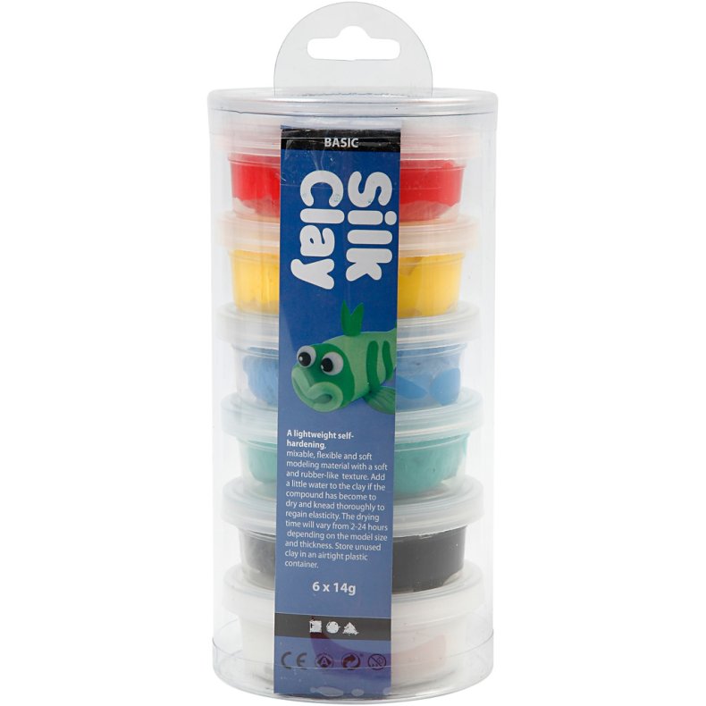 Silk Clay&reg;, standardfarver, 6x14 g/ 1 pk.