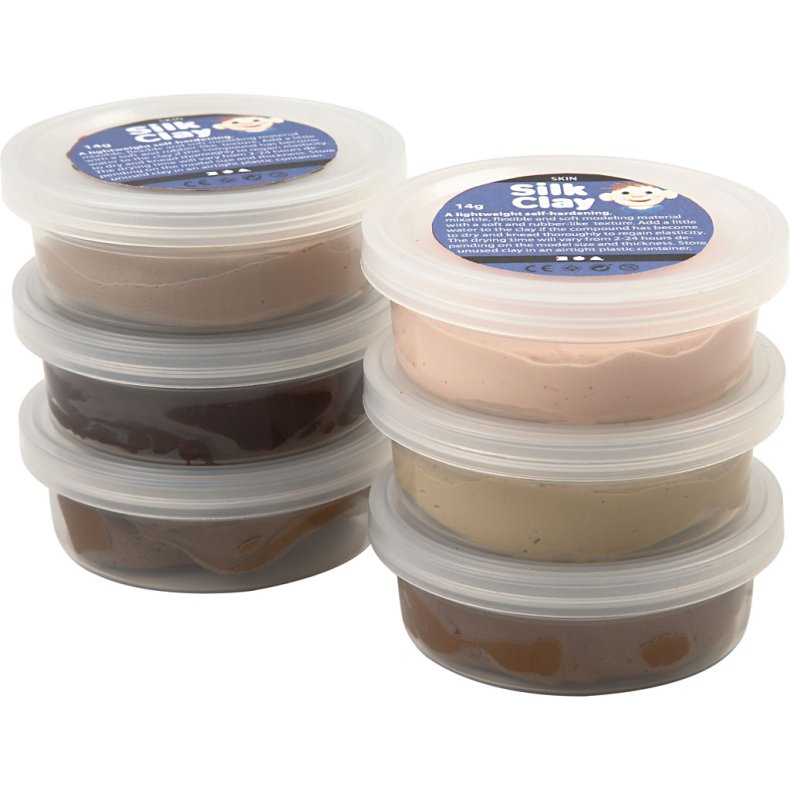 Silk Clay&reg;, skin colours, 6x14g/ 1 pk.