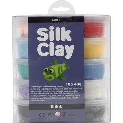 Silk Clay&reg;, Basic 1, ass. farver, 10x40 g/ 1 pk.