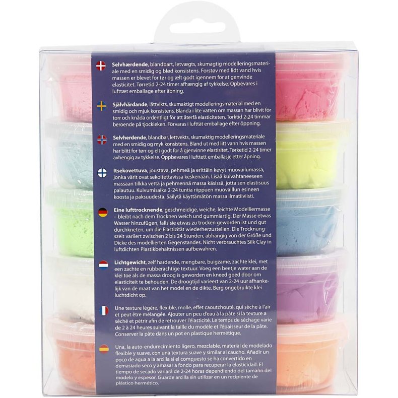 Silk Clay&reg;, Basic 2, ass. farver, 10x40 g/ 1 pk.