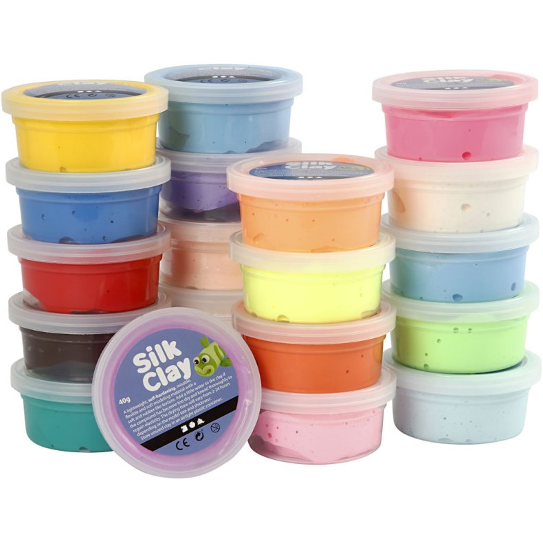 Silk Clay&reg;, ass. farver, 20x40g/ 1 pk.