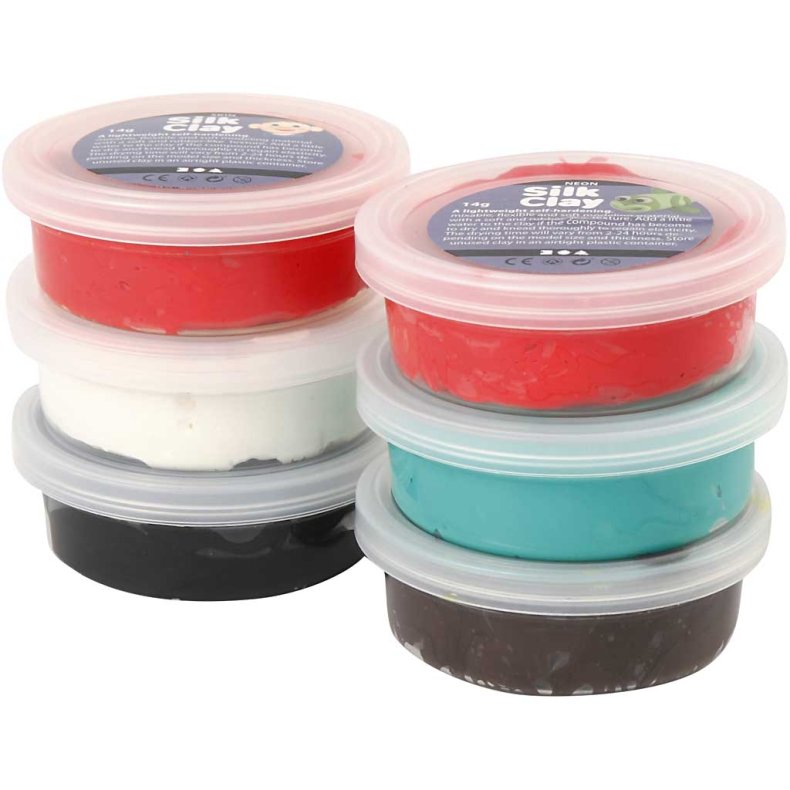 Silk Clay&reg;, julefarver, 6x14g/ 1 pk.