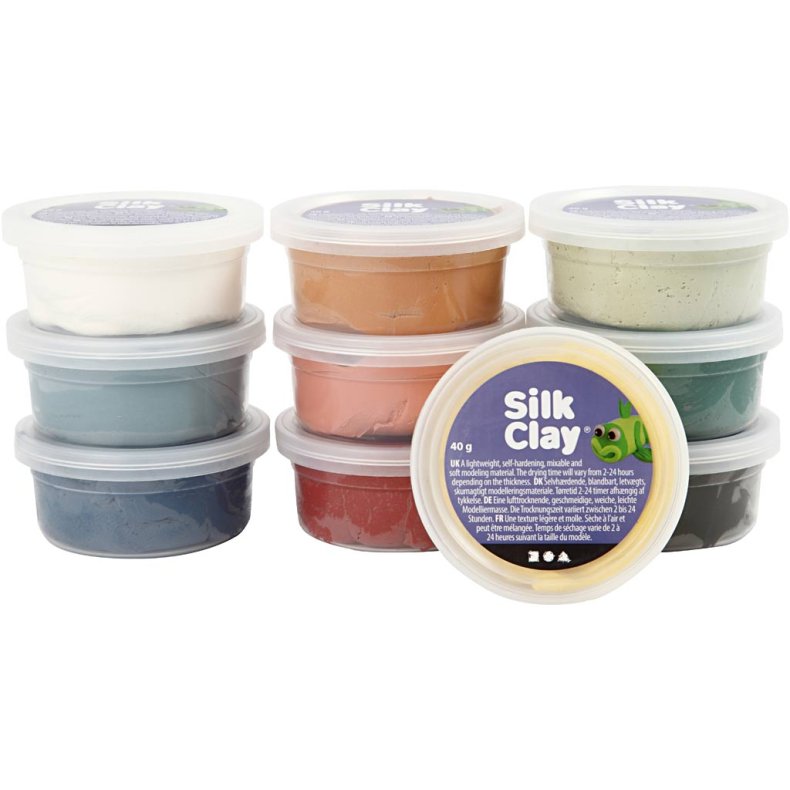 Silk Clay&reg;, douche farver, 10x40 g/ 1 pk.