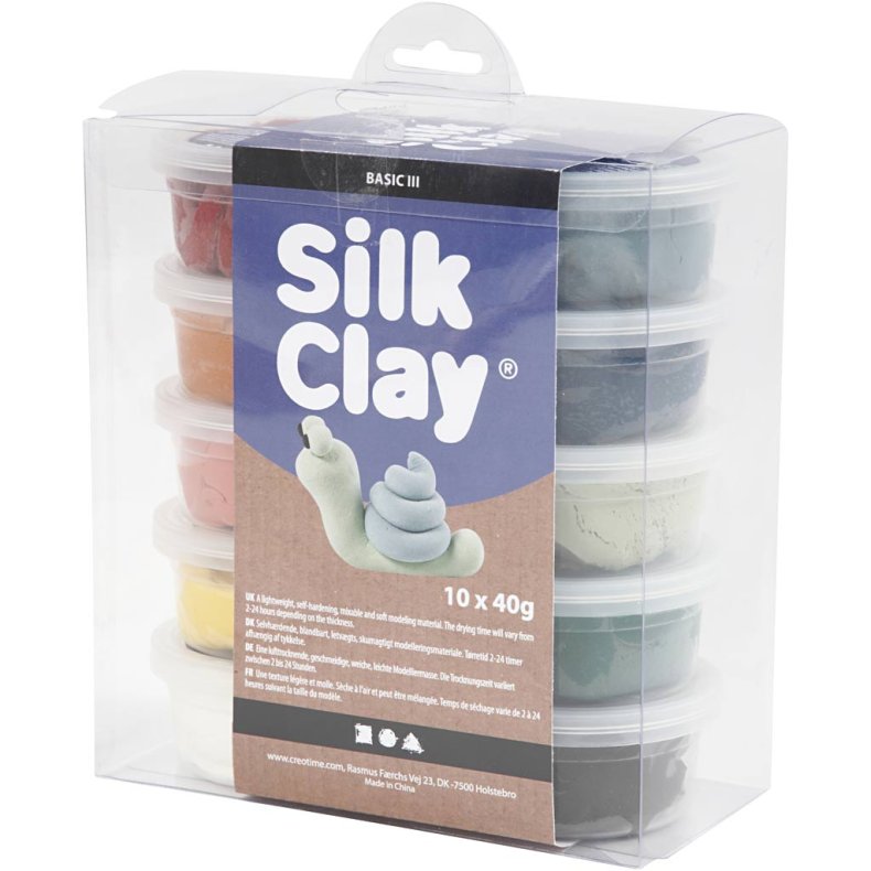 Silk Clay&reg;, douche farver, 10x40 g/ 1 pk.